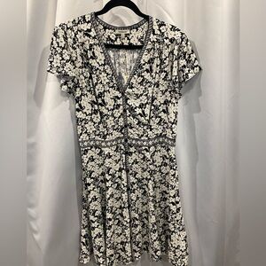 Max Studio Floral Black and White Dress